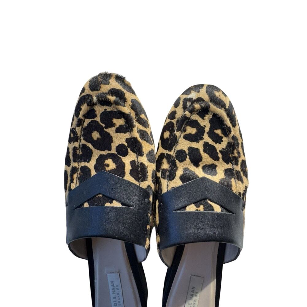 Leopard Print Slip-On Loafers with Black Trim
